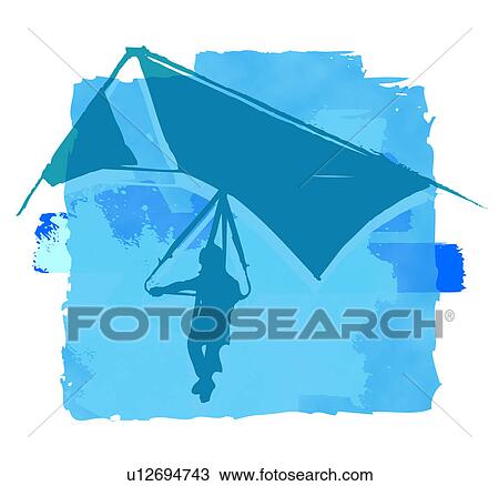 Hang Gliders View Large Illustration Drawing - Hang Gliders. Fotosearch