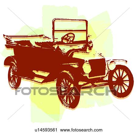 Model T Car View Large Illustration Clip Art - Model T Car. Fotosearch