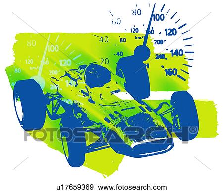 Race car and speedometer View Large Illustration Stock Illustration - Race car and speedometer. Fotosearch