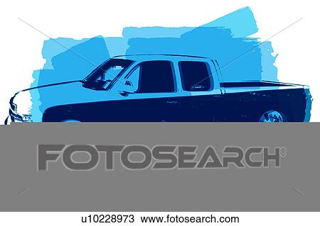 Sport Truck View Large Illustration Drawing - Sport Truck. Fotosearch