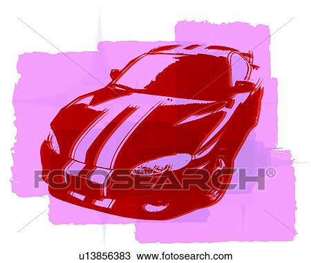 Drawing - Sporty Car. Fotosearch