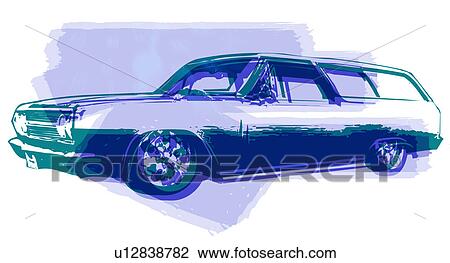 Station Wagon View Large Illustration Drawing - Station Wagon. Fotosearch