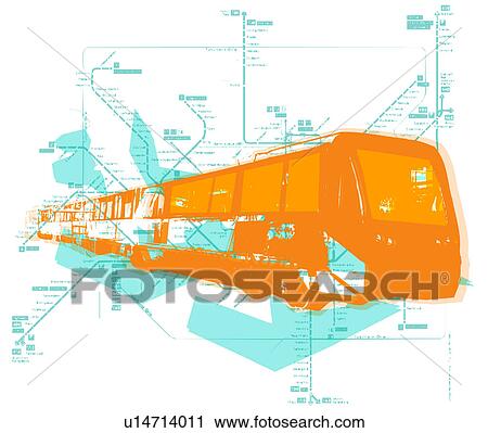 Subway Metro Train View Large Illustration Clip Art - Subway Metro Train. Fotosearch