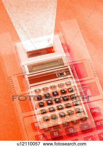 Calculator spewing figures View Large Illustration Stock Illustration - Calculator spewing figures. Fotosearch