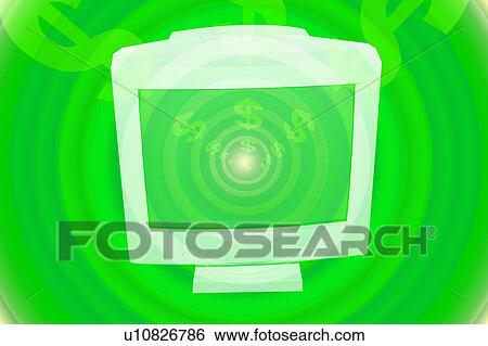 Money in computer screen View Large Illustration Stock Illustration - Money in computer screen. Fotosearch