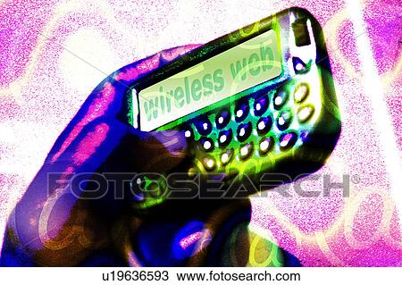 Drawing - Mobile Messaging abstract. Fotosearch