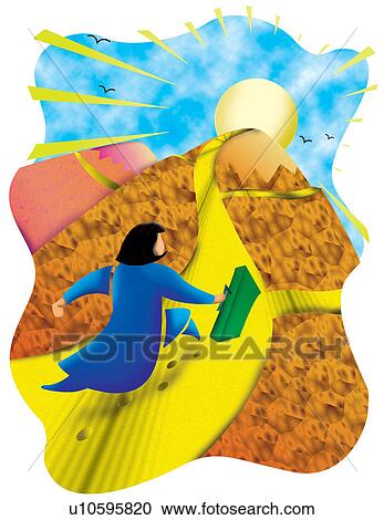 Climbing the hill to success View Large Illustration Clipart - Climbing the hill to success. Fotosearch