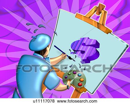 Monitary artist creating money View Large Illustration Stock Illustration - Monitary artist creating money. Fotosearch