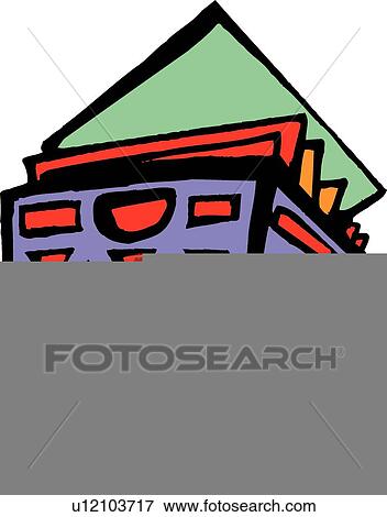 Stock Illustration - crate of records. Fotosearch