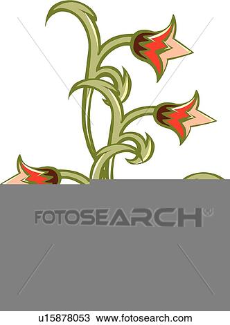 Drawing - flower icon. Fotosearch