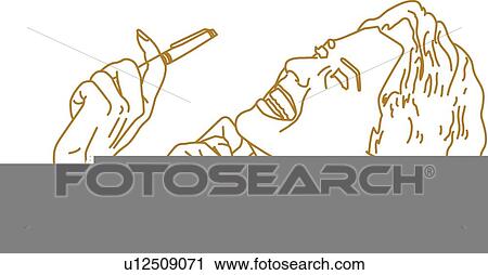 Laughing while on the phone View Large Illustration Clip Art - Laughing while on the phone. Fotosearch