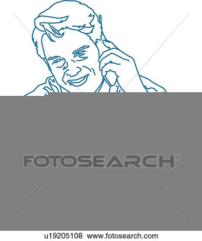 On the cell phone View Large Illustration Stock Illustration - On the cell phone. Fotosearch