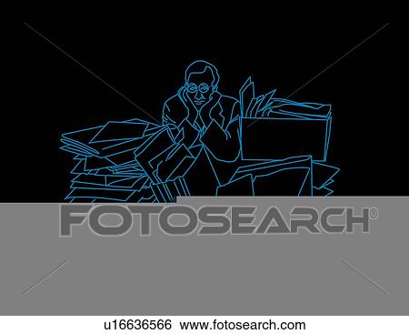 Pile of work View Large Illustration Stock Illustration - Pile of work. Fotosearch