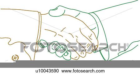 Clipart - Shaking hands detail. Fotosearch