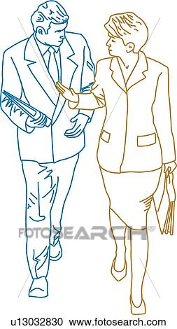 Talking business View Large Illustration Clipart - Talking business. Fotosearch