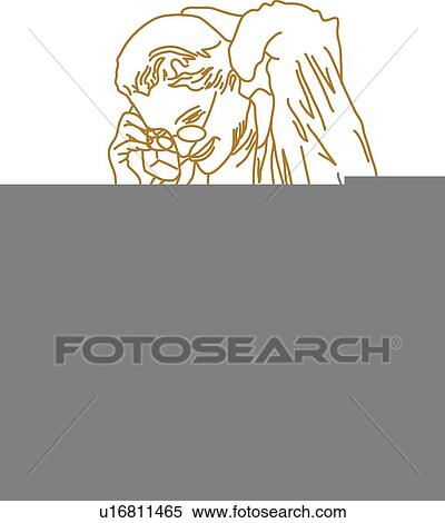 Stock Illustration - Working while seated. Fotosearch