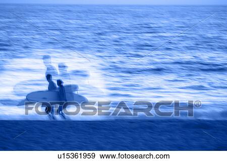 Stock Illustration - Monotone sillouette of a couple surfing on at the beach. Fotosearch