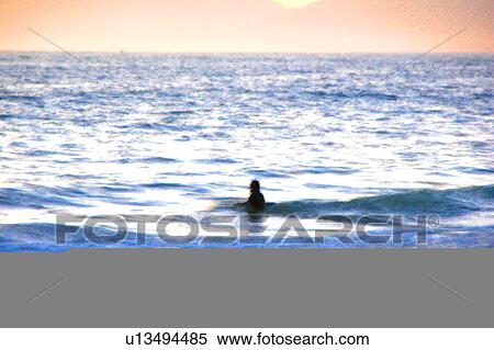 Stock Illustration - Swimming at the beach. Fotosearch