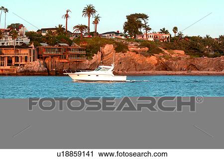 boat in the ocean with buildings in background View Large Illustration Clip Art - boat in the ocean with buildings in background. Fotosearch