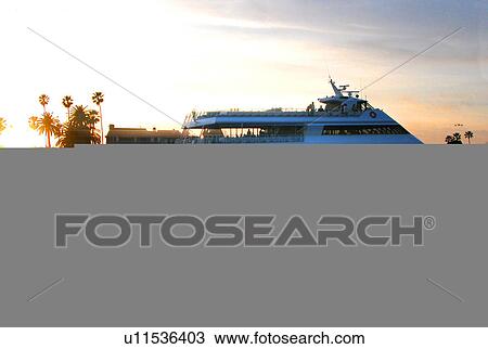 boat in the ocean with buildings in background View Large Illustration Drawing - boat in the ocean with buildings in background. Fotosearch