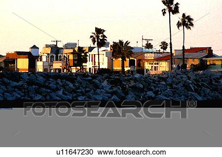 Clipart - coastal community. Fotosearch