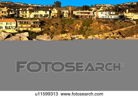 Drawing - coastal community. Fotosearch