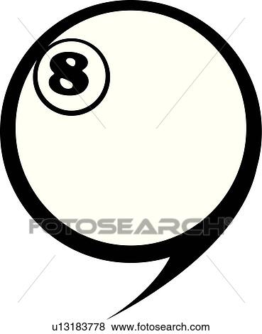 Stock Illustration - 8 ball dialogue balloon. Fotosearch