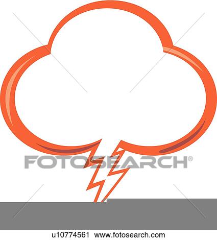 cloud and lightening dialogue balloon View Large Illustration Clip Art - cloud and lightening dialogue balloon. Fotosearch