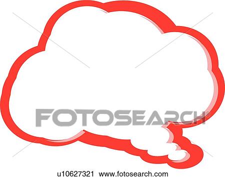 Clip Art - Cloud thought balloon. Fotosearch