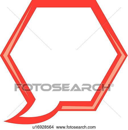 Stock Illustration - hexagon thought balloon. Fotosearch