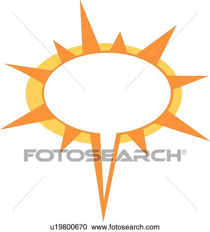 Clipart - sun burst dialogue balloon. Fotosearch