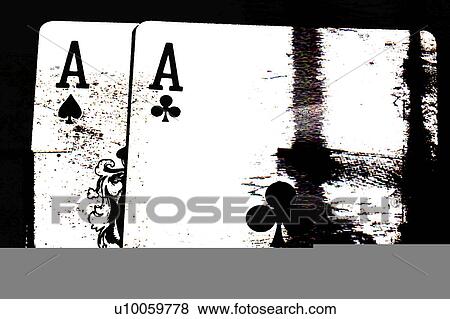 Stock Illustration - A pair of Aces in one color. Fotosearch