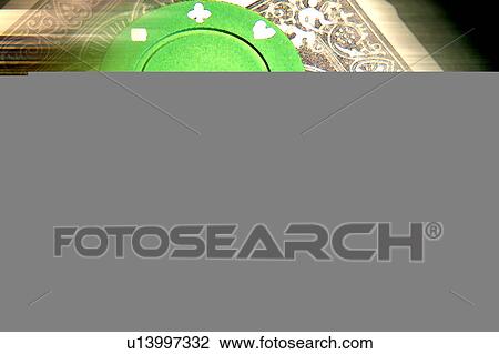 Drawing - Chips and cards. Fotosearch
