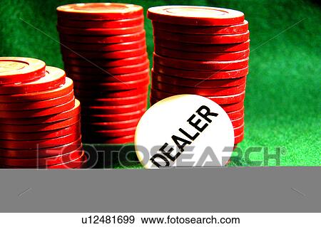 Dealer button and chips View Large Illustration Stock Illustration - Dealer button and chips. Fotosearch