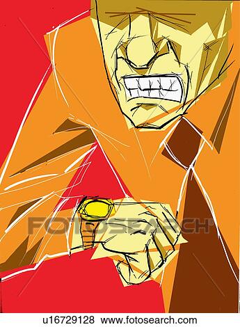 Businessman looking at watch View Large Illustration Stock Illustration - Businessman looking at watch. Fotosearch