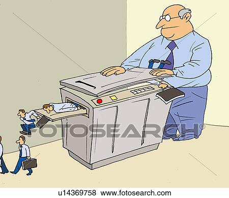 Businessman photocopying businessman View Large Illustration Stock Illustration - Businessman photocopying businessman. Fotosearch