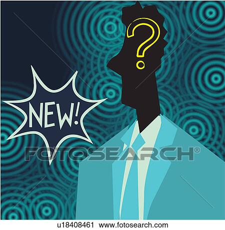 Businessman thinking new idea View Large Illustration Clip Art - Businessman thinking new idea. Fotosearch