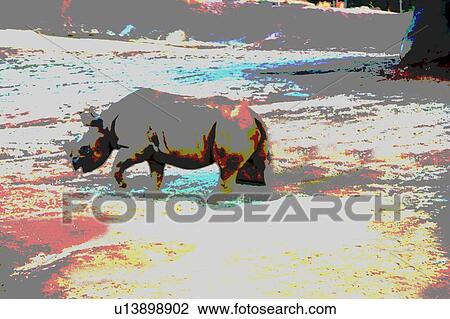 rhinocerous View Large Illustration Drawing - rhinocerous. Fotosearch