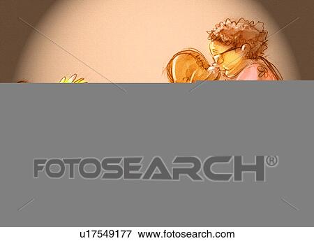 Stock Illustration - boy playing catch with woman. Fotosearch