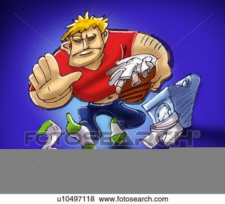 Stock Illustration - man doing laundry. Fotosearch