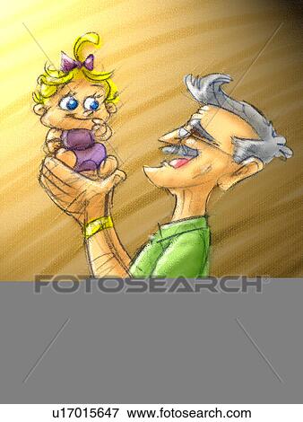 man holding child View Large Illustration Stock Illustration - man holding child. Fotosearch