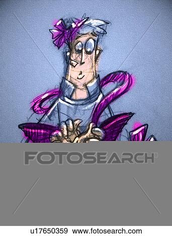 man opening gift View Large Illustration Stock Illustration - man opening gift. Fotosearch