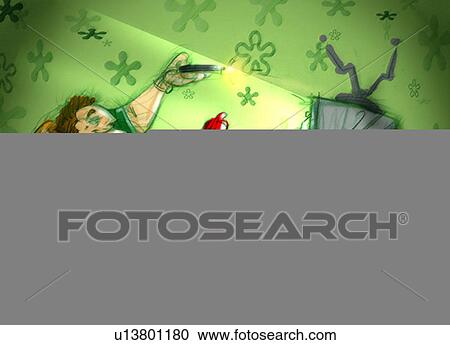 Clipart - man watching television. Fotosearch