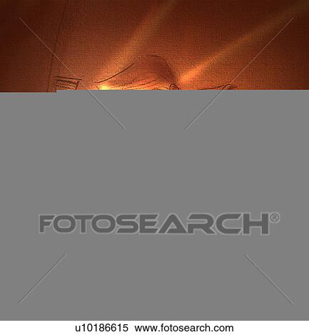Stock Illustration - woman cooking. Fotosearch