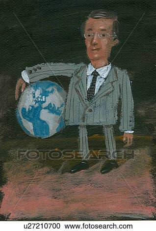 Business man holding globe View Large Illustration Clipart - Business man holding globe. Fotosearch