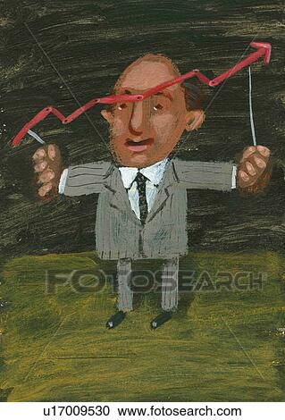 Business man holding the puppeteer strings on a red graph line View Large Illustration Clipart - Business man holding the puppeteer strings on a red graph line. Fotosearch