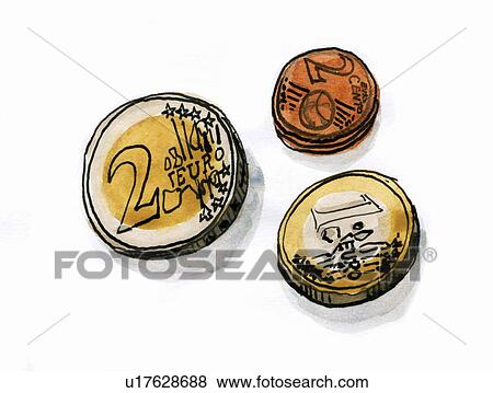 Stock Illustration - Euro coins. Fotosearch