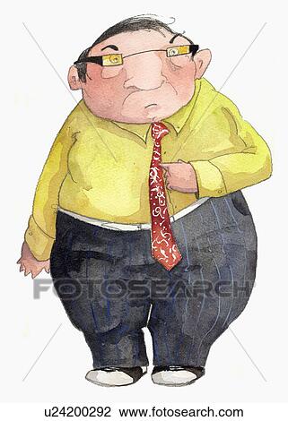 Overweight business man View Large Illustration Drawing - Overweight business man. Fotosearch
