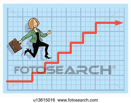 Woman climbing stock market chart View Large Illustration Stock Illustration - Woman climbing stock market chart. Fotosearch