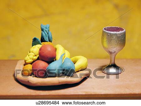 A plate of fruit and a glass of wine View Large Illustration Stock Illustration - A plate of fruit and a glass of wine. Fotosearch